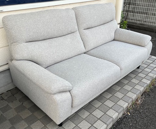 中古】ローソファー ＜注意＞2個口中1個目 ニトリ 三人掛け L字