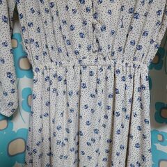 【春服／ドット×小花柄ワンピース】Ｓサイズの画像