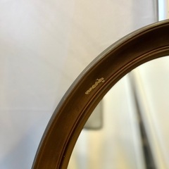 【武蔵小山店】 村上開明堂 オーバル ミラー 姿見 鏡 レトロ 壁掛け ウォールミラー 楕円 デザイン アンティーク 調 の画像