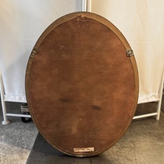 【武蔵小山店】 村上開明堂 オーバル ミラー 姿見 鏡 レトロ 壁掛け ウォールミラー 楕円 デザイン アンティーク 調 の画像
