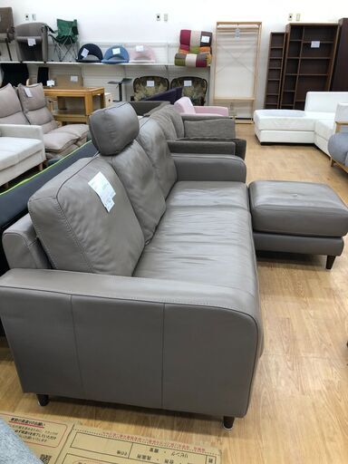 ★ジモティ割あり★  3人掛けソファー カーキ W195×D85×H80 クリーニング済み SJ9238