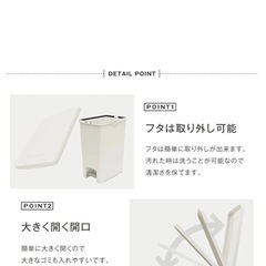 アスベル フタ付きゴミ箱 ECエバンペダル 軽いペダル 45L 白 衛生的 A6891の画像