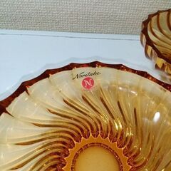 未使用ノリタケ クリスタル 琥珀色 ボウル　中鉢 ５個セット琥珀色の憎い奴の画像