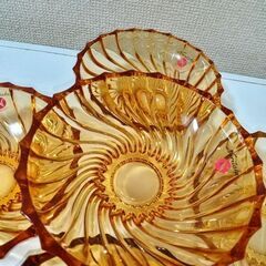 未使用ノリタケ クリスタル 琥珀色 ボウル　中鉢 ５個セット琥珀色の憎い奴の画像