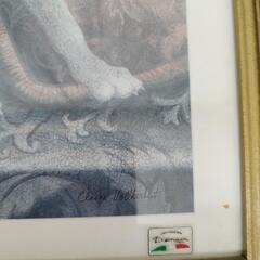 決まりました！額縁つきパグ犬の絵の画像