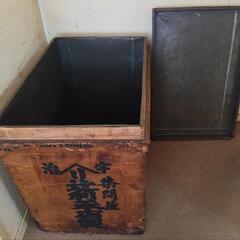 【売切】昭和レトロな茶箱（茶問屋 辻利一本店製）の画像