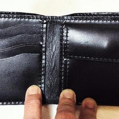 メンズ折りたたみ財布(黒)の画像