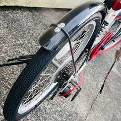 折り畳み自転車 20インチ リアサスペンションハンドル カゴ ライト付 シマノ製6段変速 自転車 小径車 ミニベロ 通勤 通学の画像