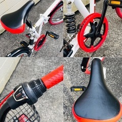 折り畳み自転車 20インチ リアサスペンションハンドル カゴ ライト付 シマノ製6段変速 自転車 小径車 ミニベロ 通勤 通学の画像