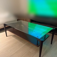【0円】ガラス天板ローテーブルの画像