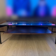 【0円】ガラス天板ローテーブル