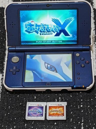 中古⑥3DSポケモンソフト3本付＋本体 (いちごちゃん) 旭川の