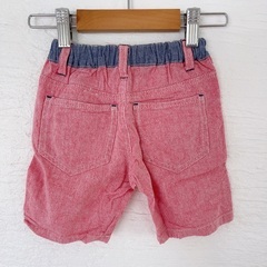 95cm ハーフパンツ レッド デニム風の画像