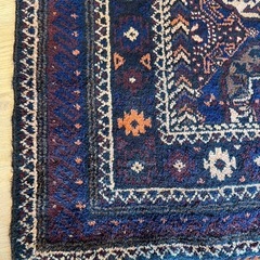 ☆希少ミッドナイトネイビー ヴィンテージラグ バルーチ（190×109cm