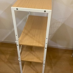 最終値下げ　オープンラック　シェルフ　稼働棚式　収納棚　木目×ホワイト　北欧　ナチュラル家具　の画像
