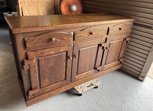 国産 川隅家具 天然木 カントリーキッチン, 幅153cm Used 国産 川隅家具 天然木 カントリーキッチン, 幅153cm Used