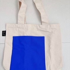 【新品】  I’M_O トートバッグ 帆布 ブルー ホワイト 青 白 バックの画像