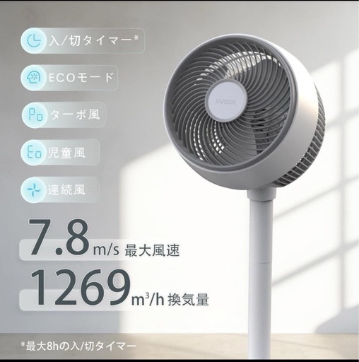 新品】サーキュレーター 扇風機 dcモーター 360°首振 省エネ