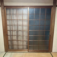 昭和レトロ　ガラス障子