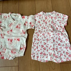 80　夏用ロンパース6着の画像
