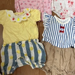 80　夏用ロンパース6着の画像