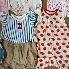 80　夏用ロンパース6着の画像