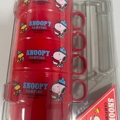 SNOOPY CAMPING 赤いコップ 4個セット