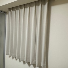 【美品】窓用　カーテン レースカーテン付き 1級遮光  洗えるカーテン ベージュ　の画像