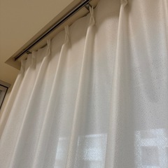 【美品】窓用　カーテン レースカーテン付き 1級遮光  洗えるカーテン ベージュ　の画像