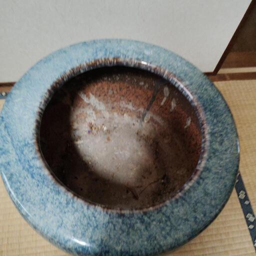 昭和レトロ 海鼠釉 火鉢 陶器鉢 植木鉢 (whohoo) 向洋の食器