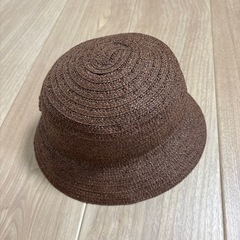 麦わら帽子　リボン　ブラウン　ストローハット
の画像