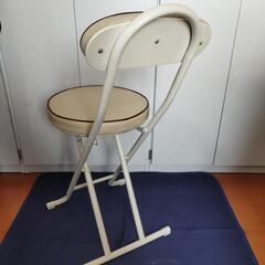 折りたたみチェア　背もたれ付き　パイプ椅子の画像