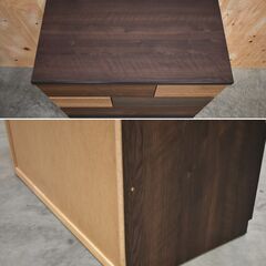 【5/25受渡完了】≪zyt2078ジ限≫ ニトリ 4段チェスト 幅80cm ローチェスト ランダム 80LC DBR ② 引き出し/タンス/KARENA/カレナ/おしゃれ/中古家具/宮城県仙台市 70329-02の画像