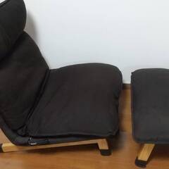 【値下げしました】無印良品：ハイバックリクライニングソファ、オットマン付き！の画像