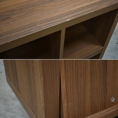≪zyt2079ジ限≫ ディスプレイラック 本棚/マガジンラック 幅115cm 奥行40cm 高さ120cm 3x3/9マス/6枚扉 シェルフ/飾り棚/フラップ扉/ディスプレイ扉/おしゃれ/中古家具/宮城県仙台市 70329-06の画像
