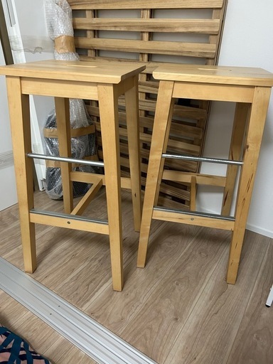 人気メーカー・ブランド IKEA カウンターチェア2個セット (zero) 桜木の椅子《スツール その他