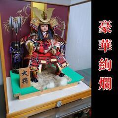 オルゴール付き【五月人形】子供武者 甲冑 鎧 赤色  こどもの日 端午の節句の画像