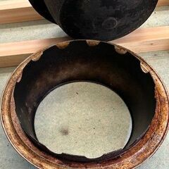 羽釜　BBQ　アウトドア　レトロ　貴重台座付　古民家の画像