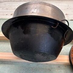 羽釜　BBQ　アウトドア　レトロ　貴重台座付　古民家の画像
