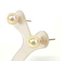K18 スタッドピアス あこや真珠 パール アコヤ 7.83mm 7.79mm 1.9g アクセサリー 貴金属 ゴールド ピアスの画像