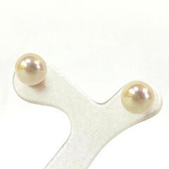 K18 スタッドピアス あこや真珠 パール アコヤ 7.83mm 7.79mm 1.9g アクセサリー 貴金属 ゴールド ピアスの画像