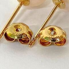 K18 スタッドピアス あこや真珠 パール アコヤ 7.83mm 7.79mm 1.9g アクセサリー 貴金属 ゴールド ピアスの画像