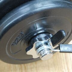 ②RIORES セメントダンベル 合計約20kg プレート(5kg×2枚 2.5kg×2枚 1.5kg×2枚) シャフト+留め具 筋トレ ウェイトトレーニング リオレス 札幌市 清田区 平岡の画像
