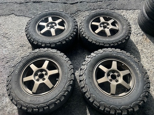 PCD100 5H レイズ系ホイールタイヤ オールテレーン　215/75R15