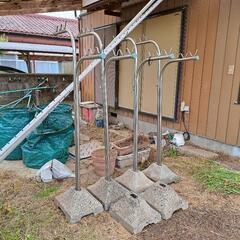 物干し台、竿　２組