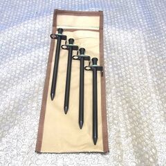 テント タープ用 ペグ 20cm 4本セット 袋付き ダイソー