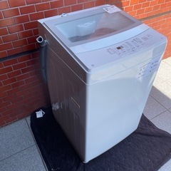 f●■NITORI/ニトリ 全自動洗濯機 NTR60 6.0kg ホワイト ガラス蓋 22年製 コンパクト設計 静かな運転音の画像