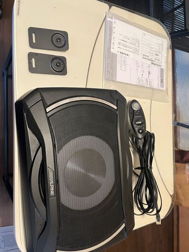 SWE-1080 アルパイン シート下取付型 パワードサブウーハー20cmウーファー＆160Wアンプ内蔵 リモコン付