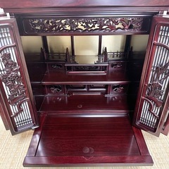 良品 唐木仏壇 紫檀 膳引き付 ミニ仏壇 コンパンクトの画像
