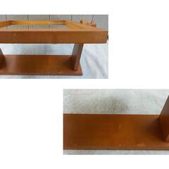 卓上ミラー 幅40×高38.5㎝ 木製 ブラウン 鏡 小型 置き型ミラー 西岡店の画像